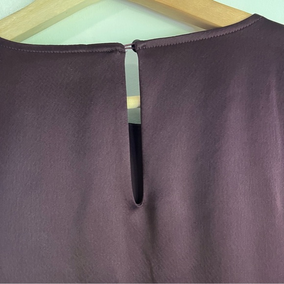 Banana Republic Treccia Hammered Satin Dress in Purple Prune, Size Small - Picture 10 of 13